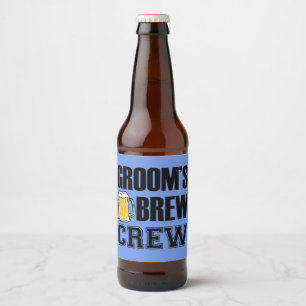 Groom's Brew Crew Groomsmen beer bottle label
