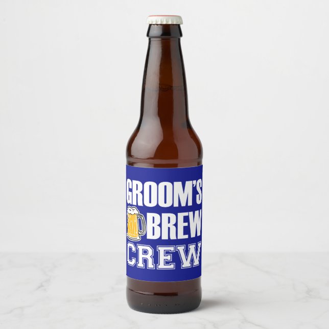 Groom's Brew Crew Groomsmen beer bottle label (Front)