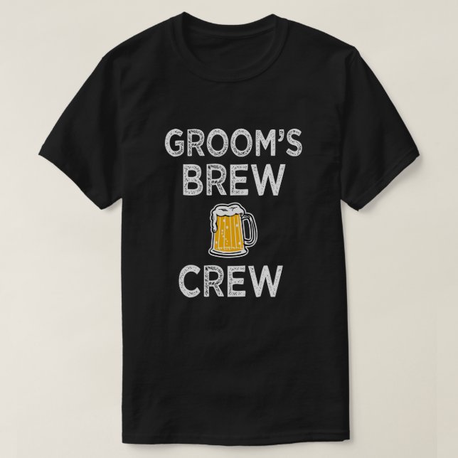 Groom's Brew Crew Men's Groomsman Party Shirt (Design Front)