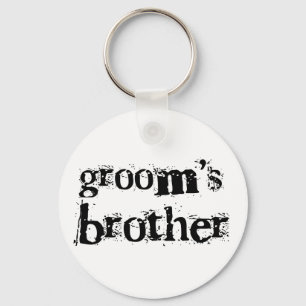 Groom's Brother Black Text Key Ring