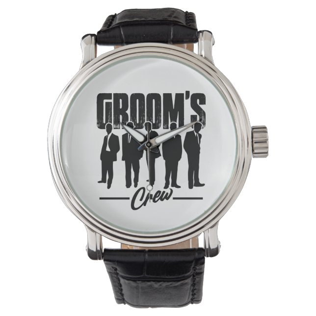 Groom's Crew Bachelor Party Groomsmen Gift Watch (Front)