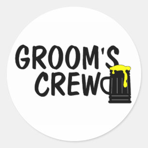 Grooms Crew (Beer) Classic Round Sticker
