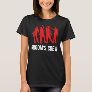 Groom's Crew Drinking Squad Bachelor Party Stag Ni T-Shirt