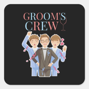 Groom's Crew Groomsmen Bachelor Party Square Sticker