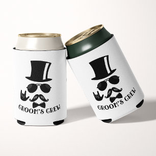 Groom's Crew Hipster Bachelor Party  Can Cooler