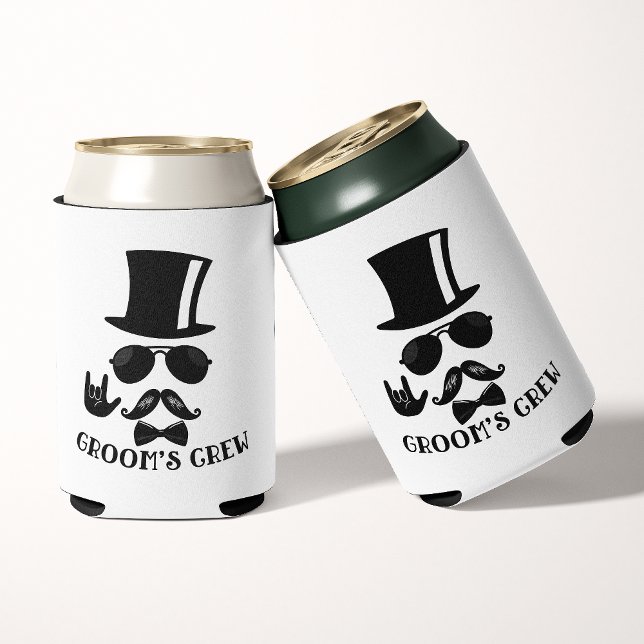 Groom's Crew Hipster Bachelor Party  Can Cooler (Creator Uploaded)