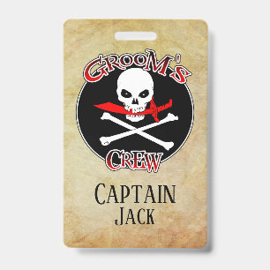 Groom's Crew Personalised ID Badge