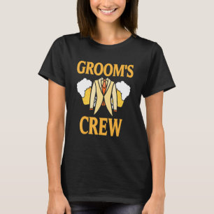 Groom's Crew Retro Cool Bachelors Party Designs Pr T-Shirt