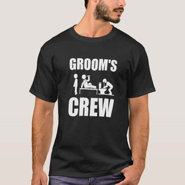 Groom's Crew u2013 Bachelor Party Bridegroom Groom T-Shirt (Front)