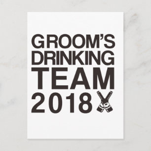 Groom's drinking team 2018 postcard