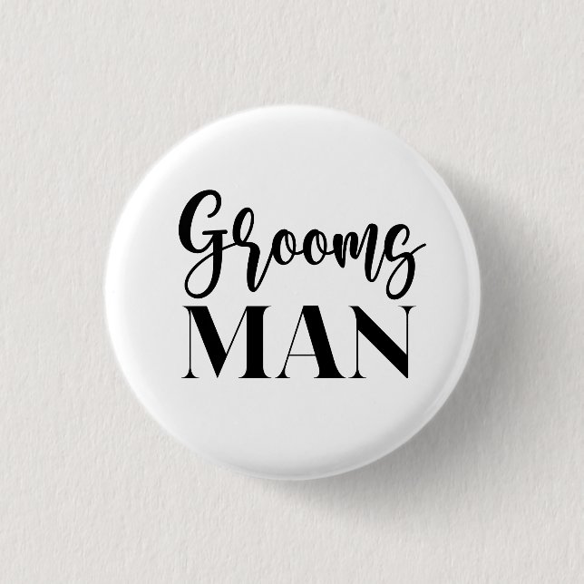 Grooms Man Button (Front)