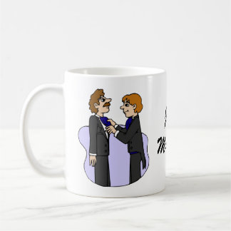 Grooms preparing for wedding coffee mug