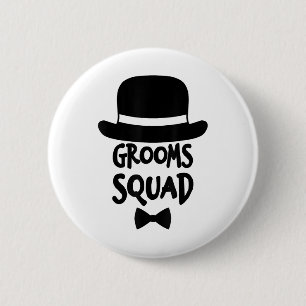 Grooms Squad Shirt White For Bachelor Party _1 6 Cm Round Badge