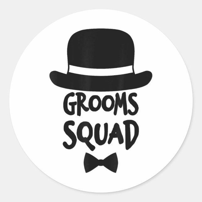 Grooms Squad Shirt White For Bachelor Party _1  Classic Round Sticker (Front)