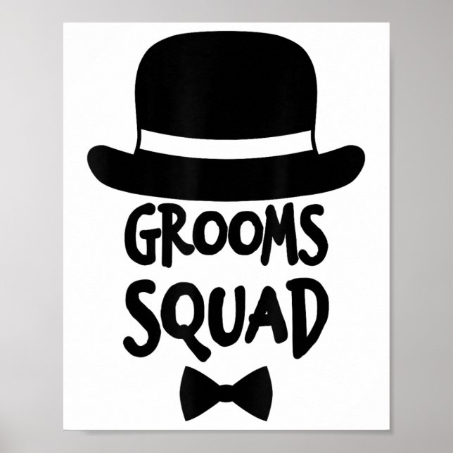 Grooms Squad Shirt White For Bachelor Party _1  Poster (Front)