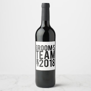 Groom's team 2018 wine label