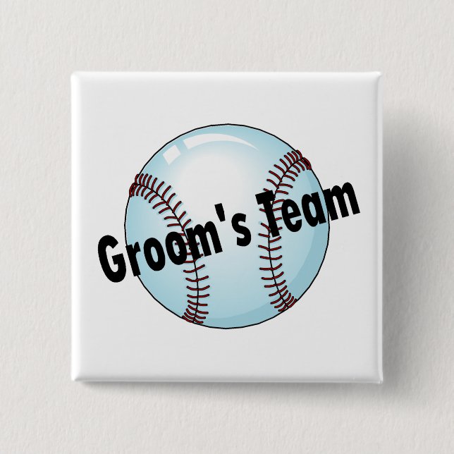 Groom's Team (Baseball) 15 Cm Square Badge (Front)