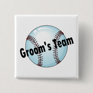 Groom's Team (Baseball) 15 Cm Square Badge