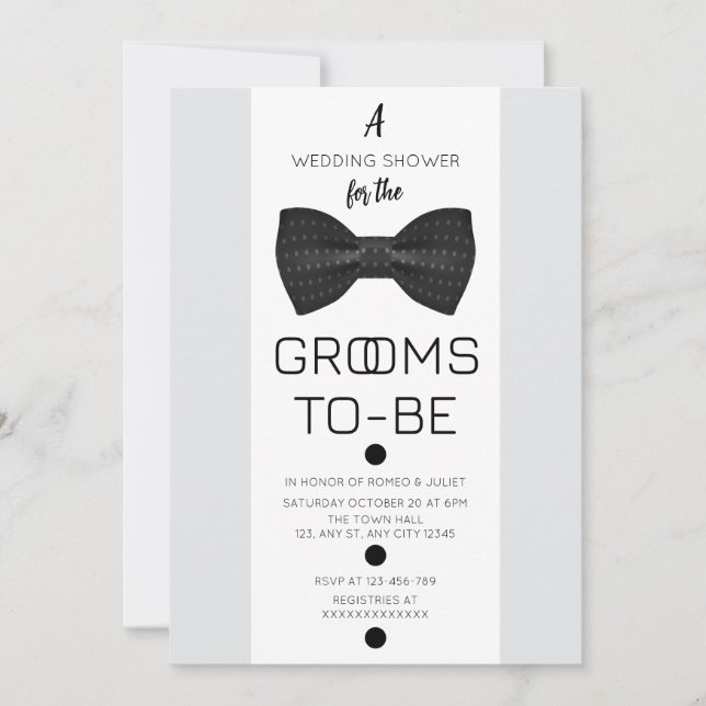 Grooms To-Be Wedding Shower Invitation (Front)