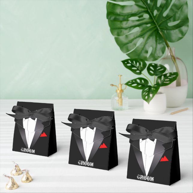 Groom's Tuxedo Shirt  Favour Box (Multiple)