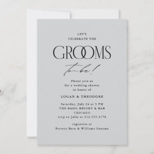 Grooms Wedding Shower Modern Typography Invitation