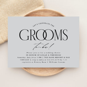 Grooms Wedding Shower Modern Typography Invitation