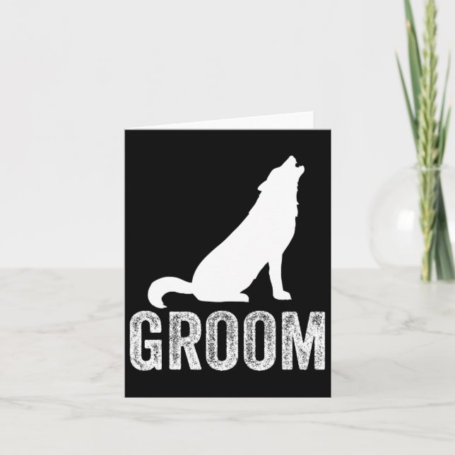 Grooms Wolf Bachelor Wedding Groomsmen Team Party  Card (Front)