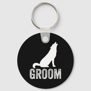 Grooms Wolf Bachelor Wedding Groomsmen Team Party  Key Ring