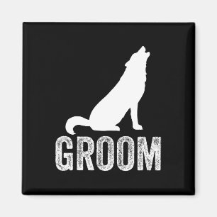 Grooms Wolf Bachelor Wedding Groomsmen Team Party Magnet