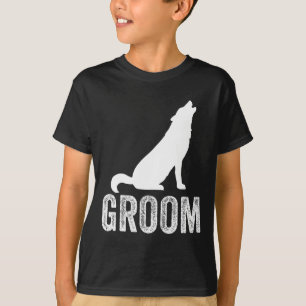 Grooms Wolf Bachelor Wedding Groomsmen Team Party  T-Shirt
