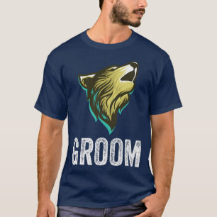 Grooms Wolf Bachelor Wedding Groomsmen Team Party T-Shirt