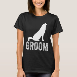 Grooms Wolf Bachelor Wedding Groomsmen Team Party T-Shirt