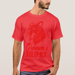 Grooms Wolfpack Groomsmen Squad Bachelor Party Fun T-Shirt