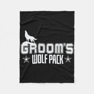 Groom's Wolfpack Men Bachelor Party Fleece Blanket