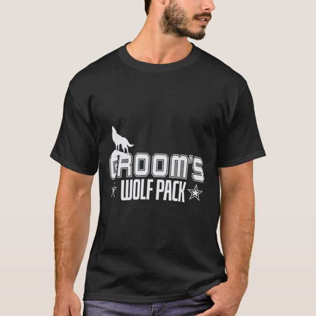 Groom's Wolfpack Men Bachelor Party  T-Shirt (Front)