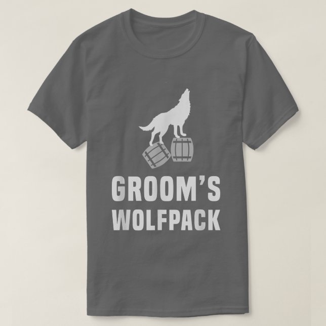 Grooms Wolfpackbachelor party drinking team gift  T-Shirt (Design Front)