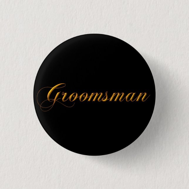 Groomsman 3 Cm Round Badge (Front)