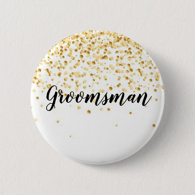 Groomsman 6 Cm Round Badge (Front)