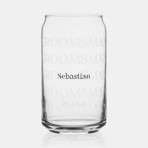 Groomsman Add Name Can Glass