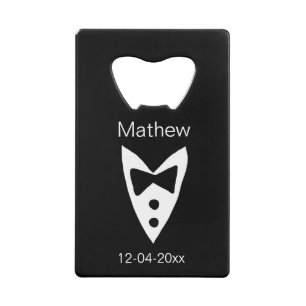 groomsman add name year black bow shirt tie tuxedo