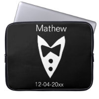groomsman add name year black bow shirt tie tuxedo