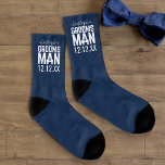 Groomsman Bachelor Party Wedding Favour Blue Socks<br><div class="desc">Groomsmen need new blue socks for your wedding. Just add his name and your wedding date</div>