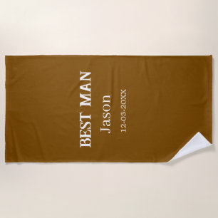 groomsman bachelorette party add name modern simpl beach towel