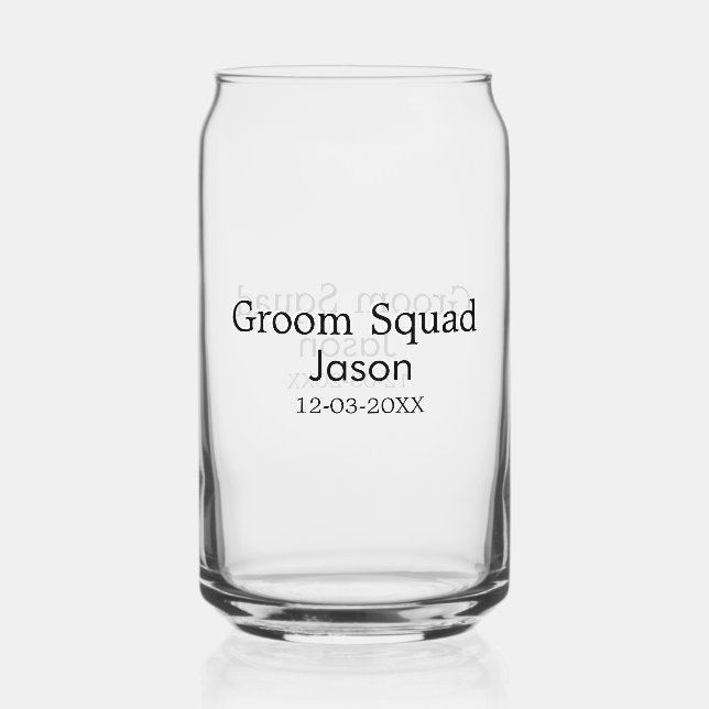 groomsman bachelorette party add name modern simpl can glass (Front)