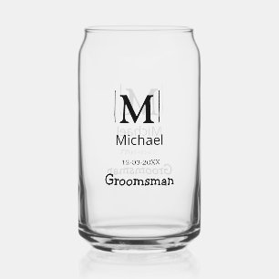 groomsman bachelorette party add name modern simpl can glass