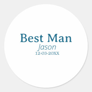 groomsman bachelorette party add name modern simpl classic round sticker