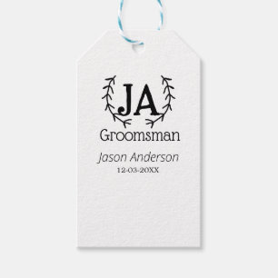 groomsman bachelorette party add name modern simpl gift tags