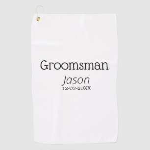 groomsman bachelorette party add name modern simpl golf towel