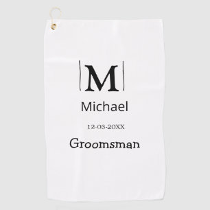 groomsman bachelorette party add name modern simpl golf towel
