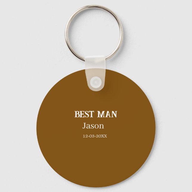 groomsman bachelorette party add name modern simpl key ring (Front)